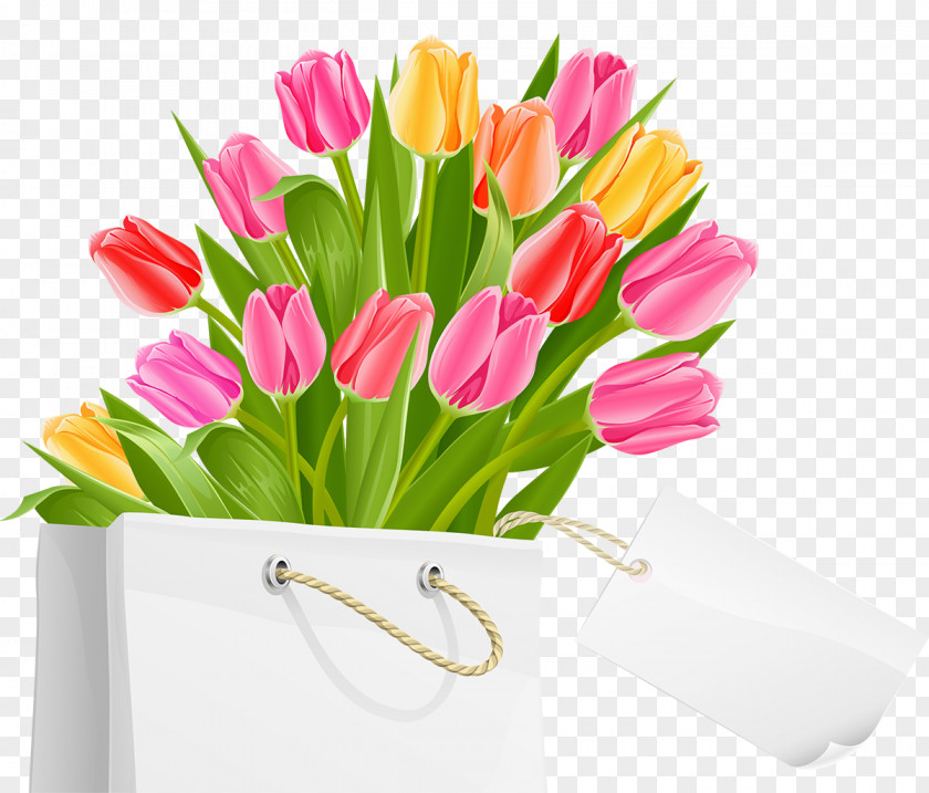 Spring Bag With Tulips PNG Clipart Picture International Women's Day Public Holiday March 8 Clip Art PNG
