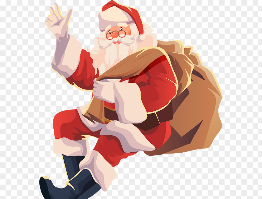 Santa Claus Christmas Day Vector Graphics Illustration Fast Wrapz PNG