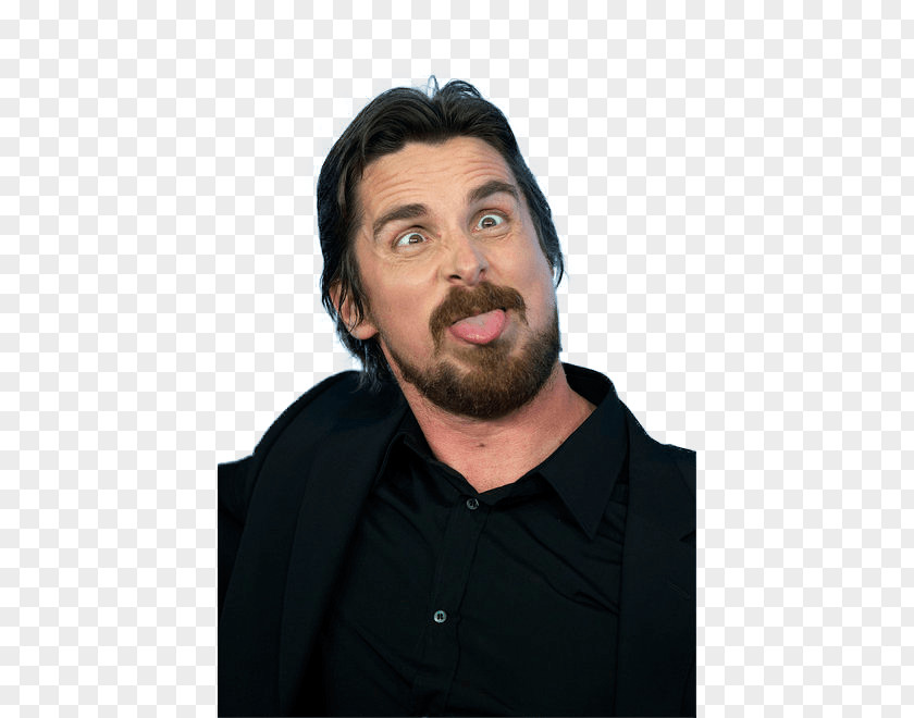 Christian Bale Funny Face PNG Face, man in black top clipart PNG