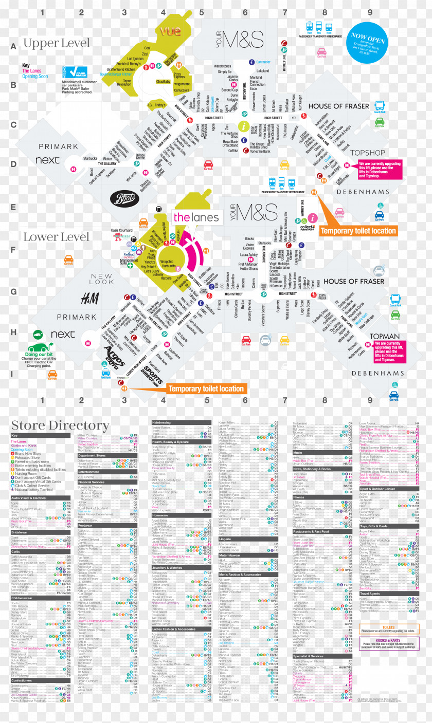 Map Meadowhall Shopping Centre Plan PNG