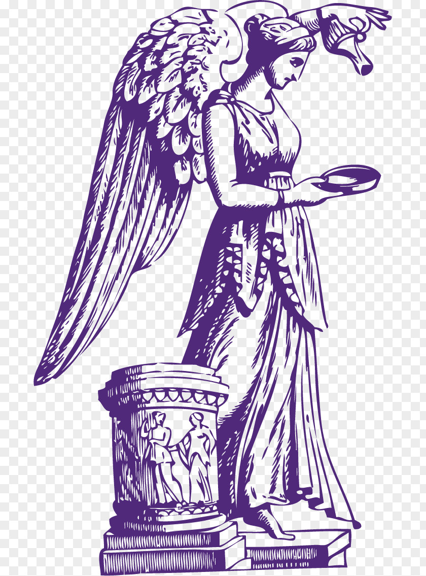 Purple Goddess Sculpture Angels Statue PNG
