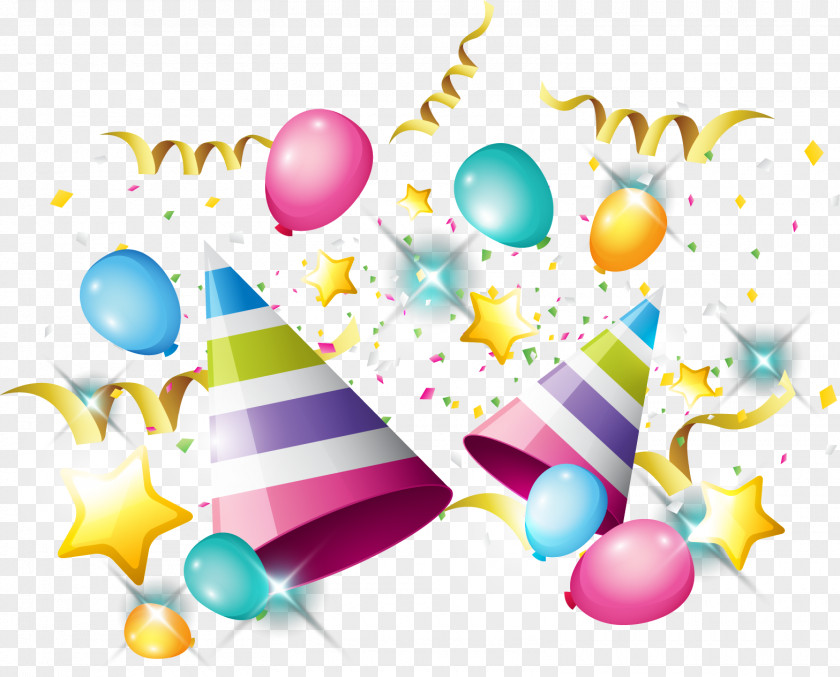 Vector Painted Birthday Party PNG