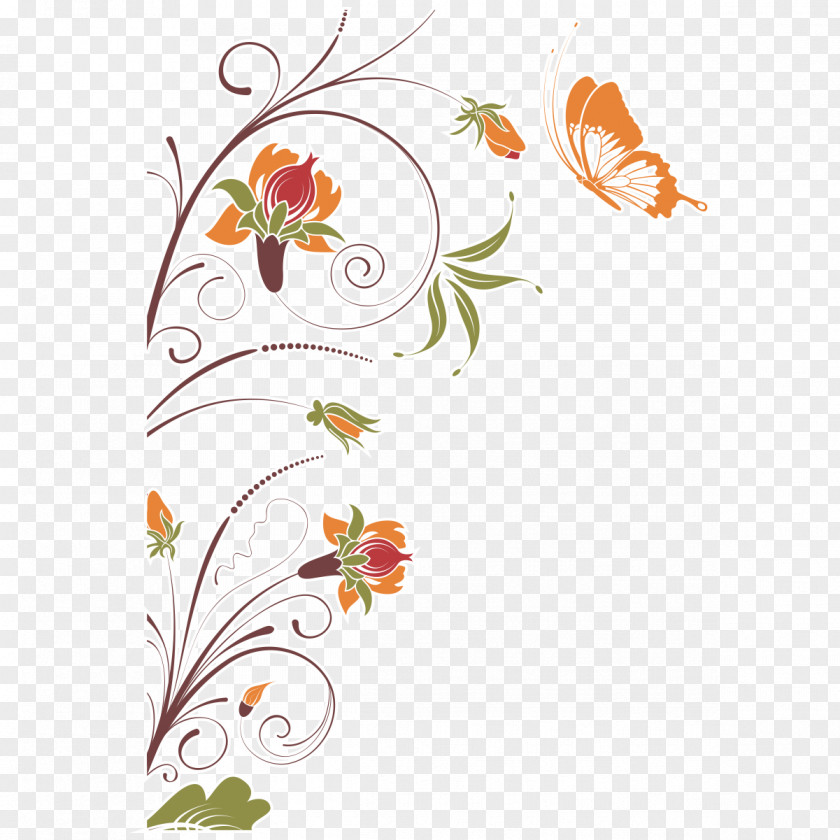 Arabesco Butterfly Flower Royalty-free PNG