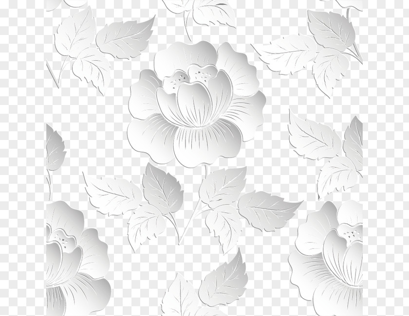 3d Floral Background Relief Papercutting PNG