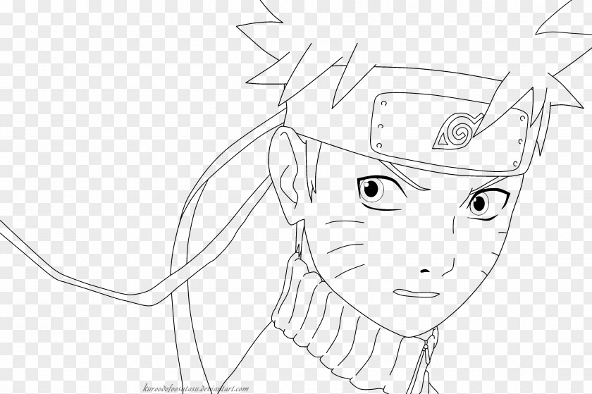 Lineart Naruto Uzumaki Line Art Drawing Kakashi Hatake PNG