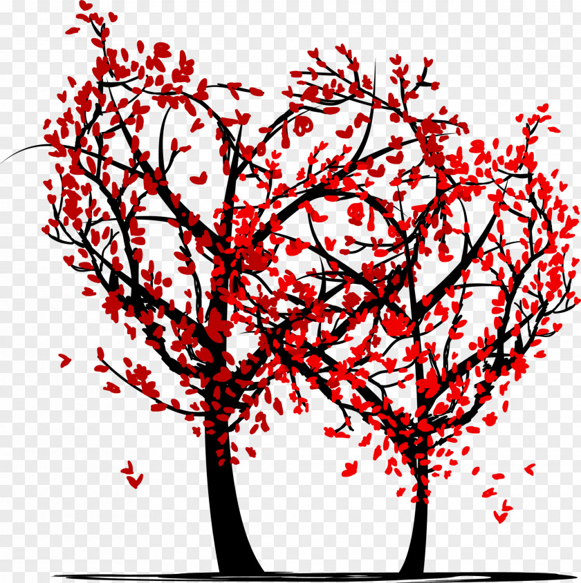 Red Love Tree PNG love tree clipart PNG