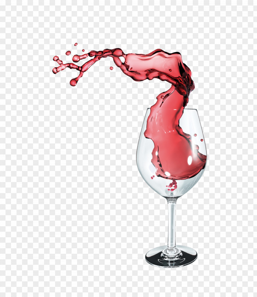 Spilled Red Wine Glass Computer File PNG