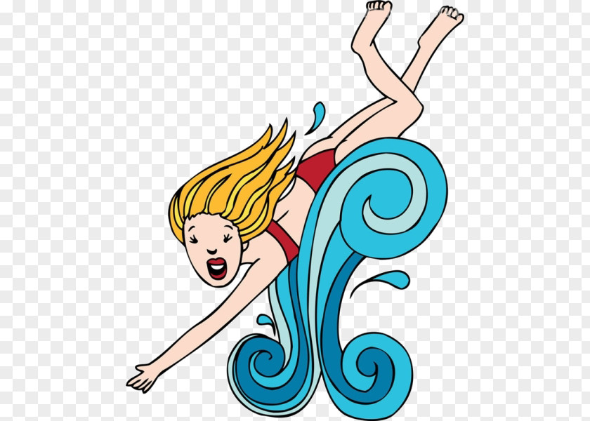 Cartoon Water Swimming Drawing Illustration PNG