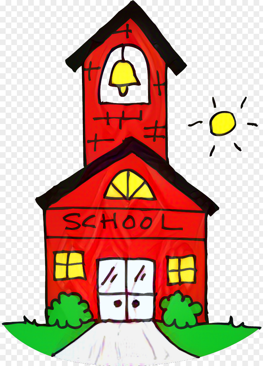 Home Teacher School Building Cartoon PNG