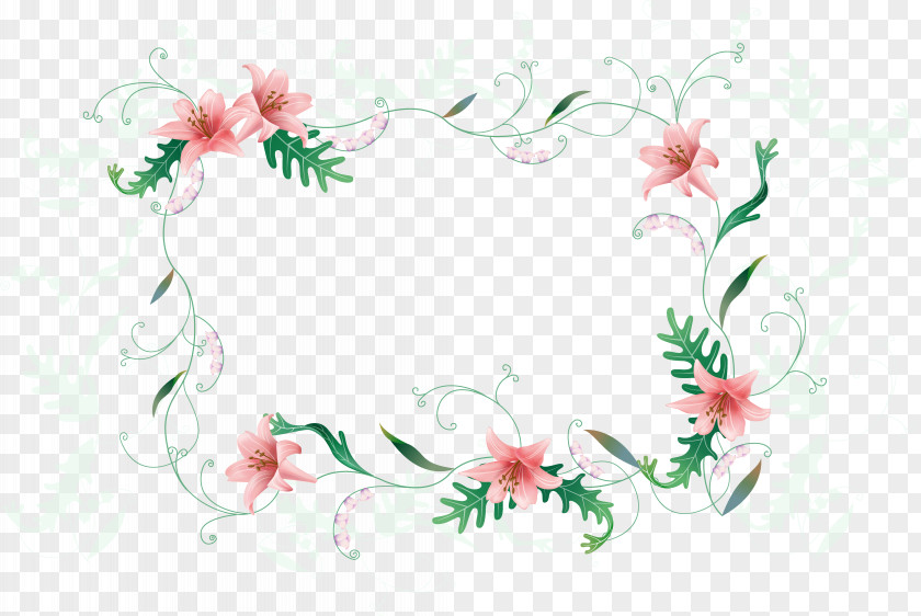 Creative Floral Border Secret Garden: An Inky Treasure Hunt And Colouring Book Illustrator Clip Art PNG