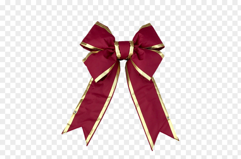 Golden Bow Burgundy Red Christmas Day Decoration Ribbon PNG