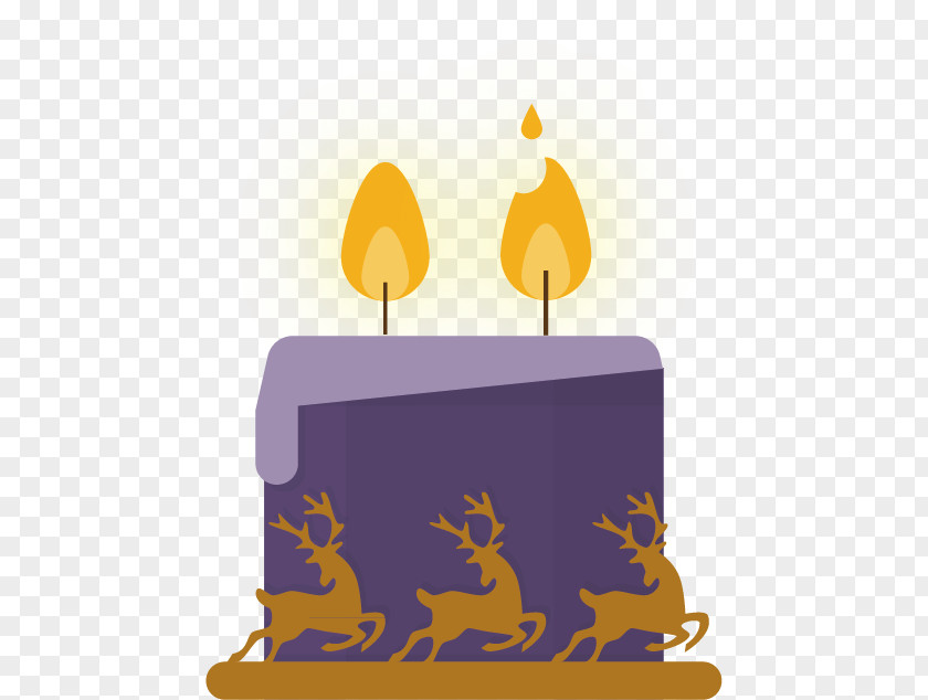 Hand-painted Purple Candle Flame Vector Material Light PNG