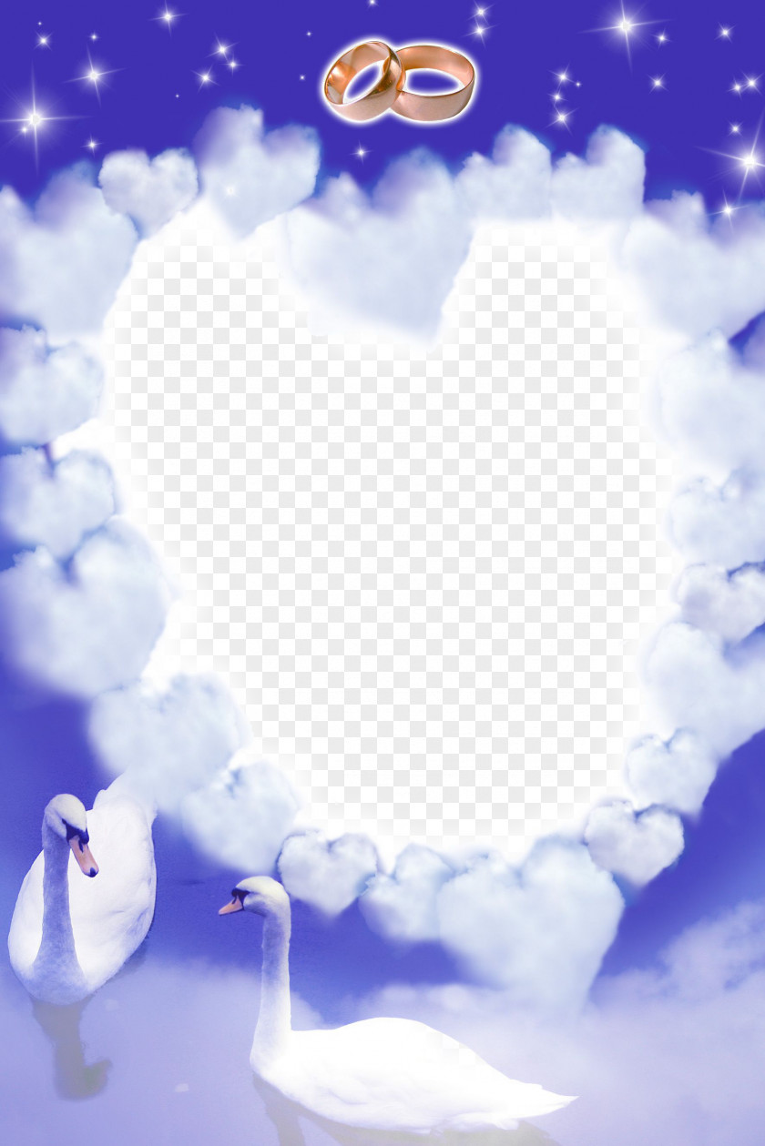 White Swan Fantasy Love Frame Marriage Proposal Photography Wedding PNG