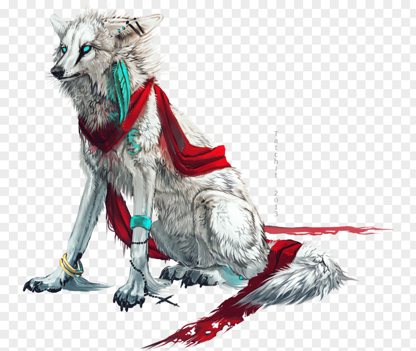 Hand-painted White Wolf Dog DeviantArt Digital Art Drawing PNG