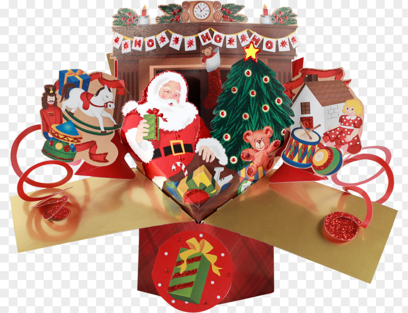 Santa Collection Christmas Ornament Pop-up Book Greeting & Note Cards Paper PNG