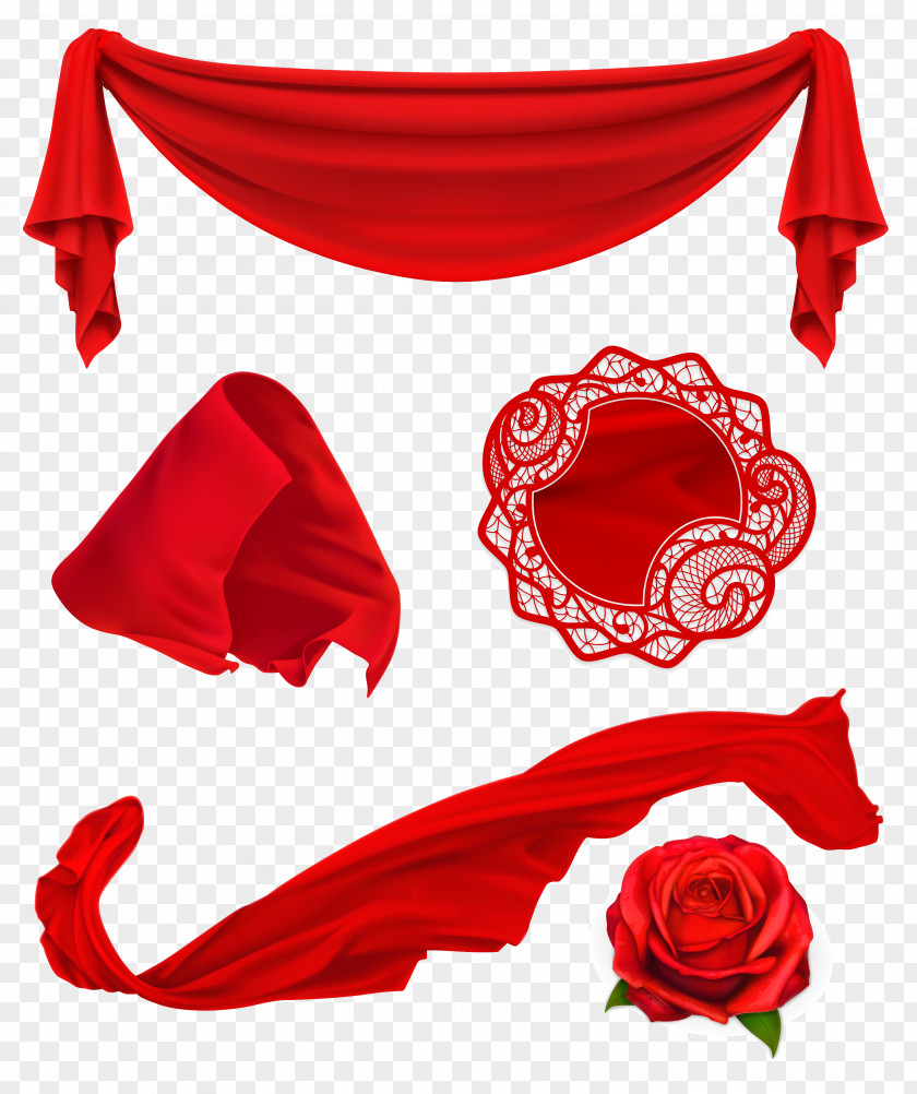 Vector Ribbon Textile Red Stock Illustration PNG