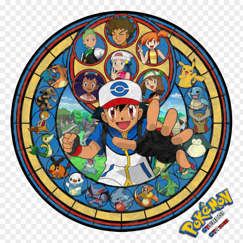 Pikachu Ash Ketchum Pokémon X And Y Channel Stained Glass PNG