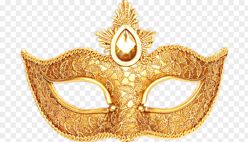 Festival Crown Gold Masquerade Mask PNG