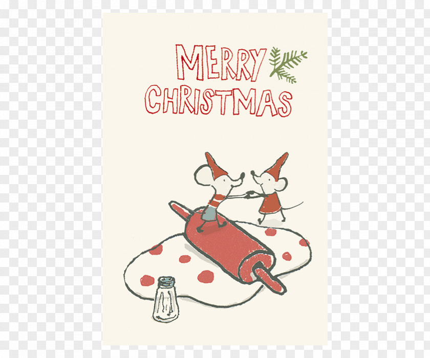 Mouse Christmas Card Cat Baking PNG