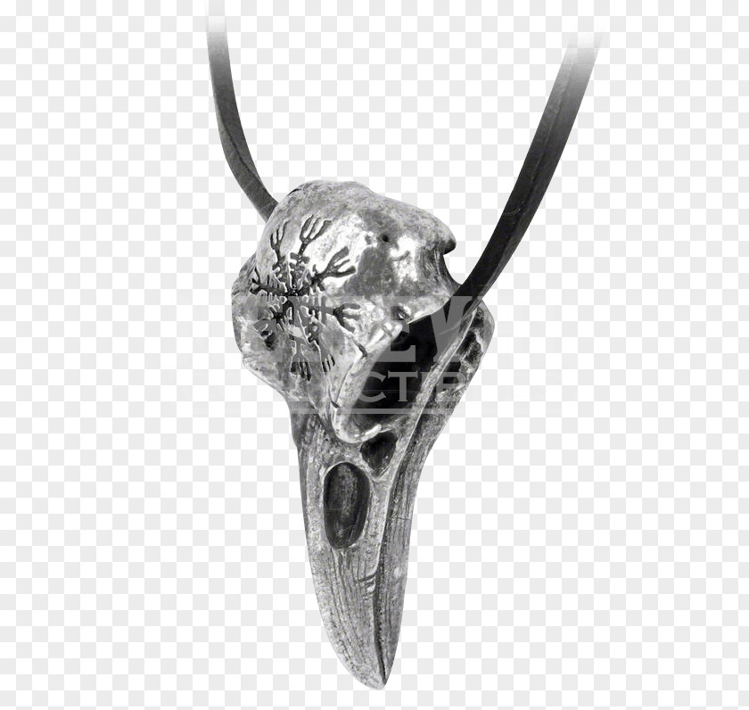 Skull Viking Helm Of Awe Charms & Pendants Necklace Pewter Chain PNG