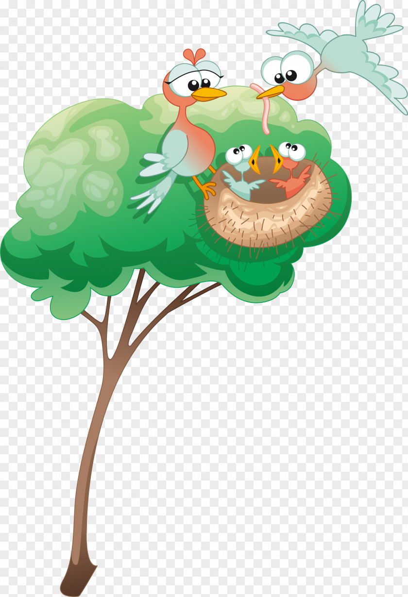 Vector Nest Drawing Tree PNG