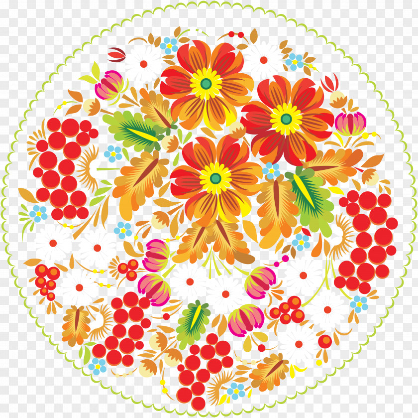 Folk Russia Flower Paper Drawing PNG