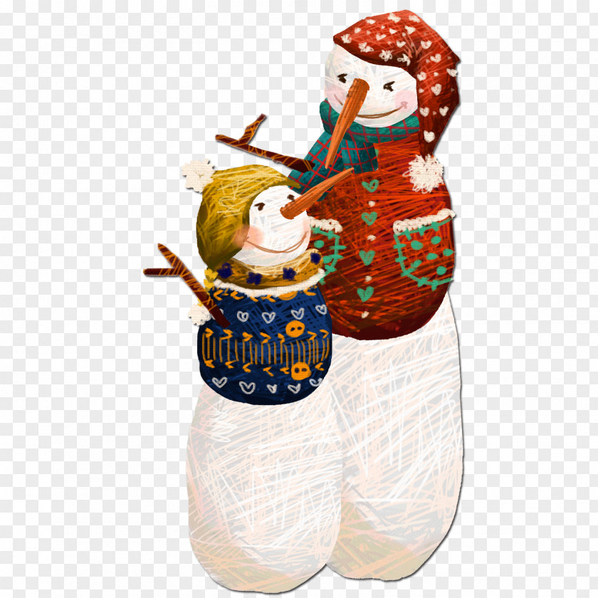 Cartoon Snowman Christmas Eve Illustration PNG