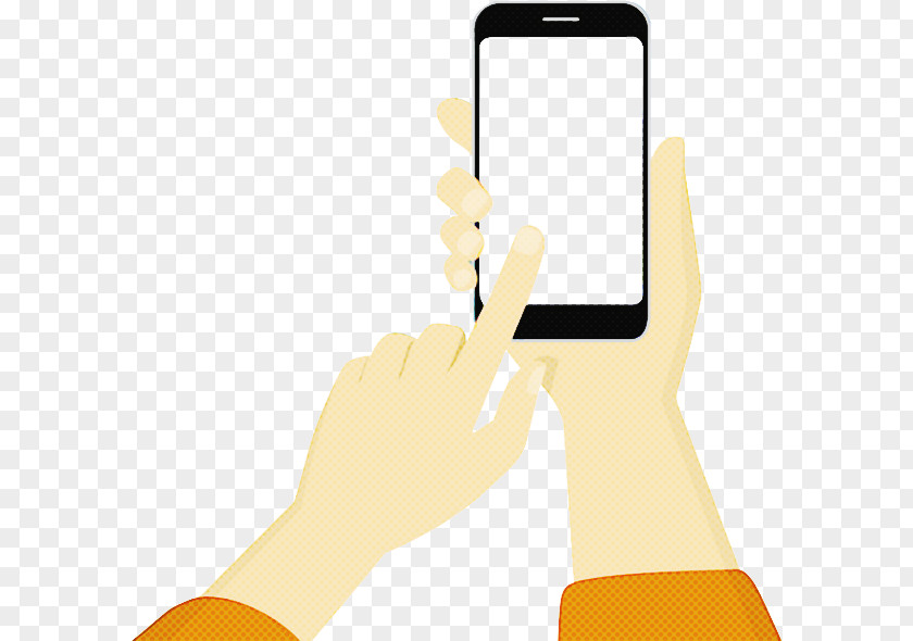 Cellular Network Smartphone Yellow Communication Glove PNG