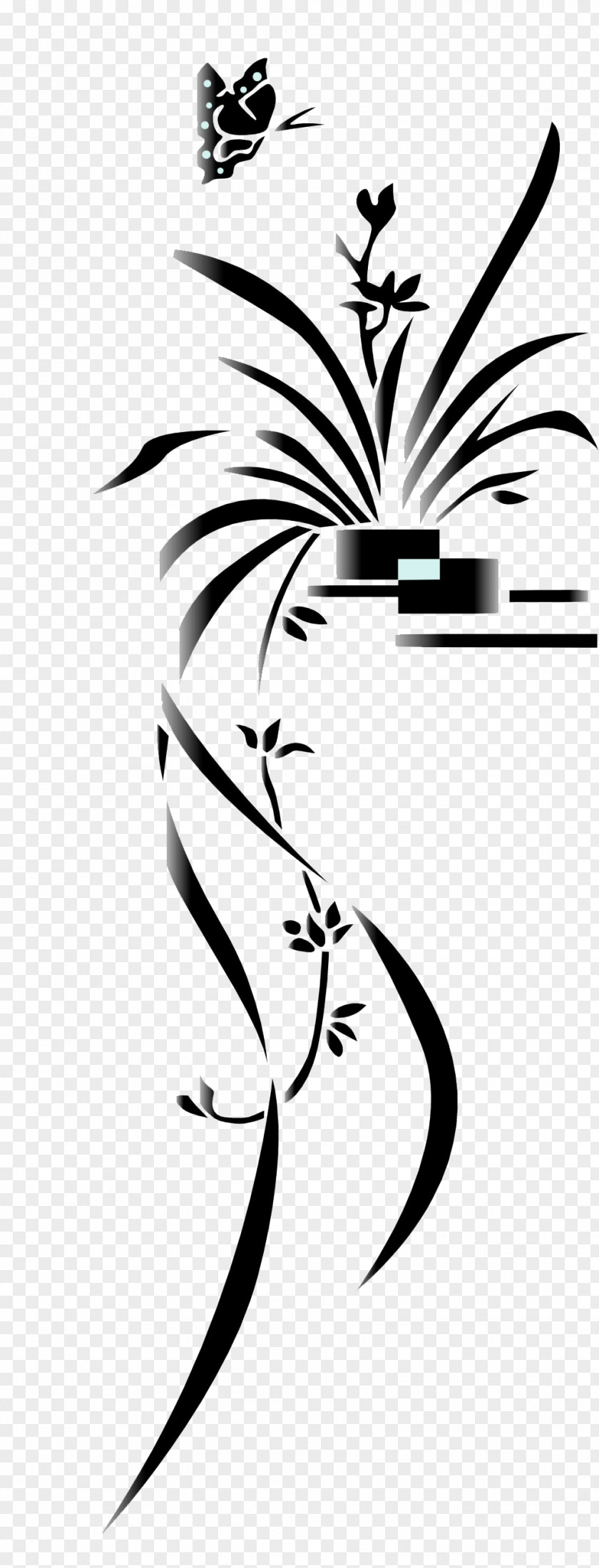 Orchid Silhouette Clip Art PNG