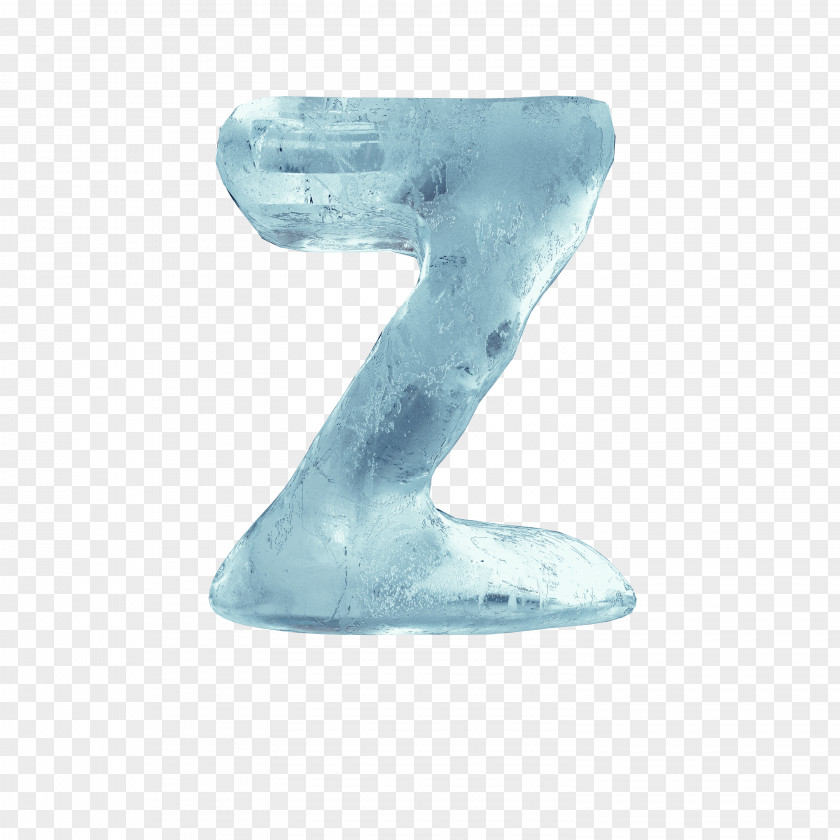 Blue Ice Letter Z Cube PNG