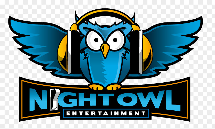 Owl Night Entertainment Logo Illustration Graphic Design PNG