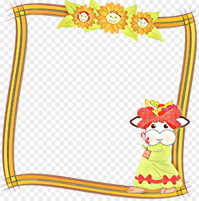 Picture Frame Character Created By Flower Background PNG