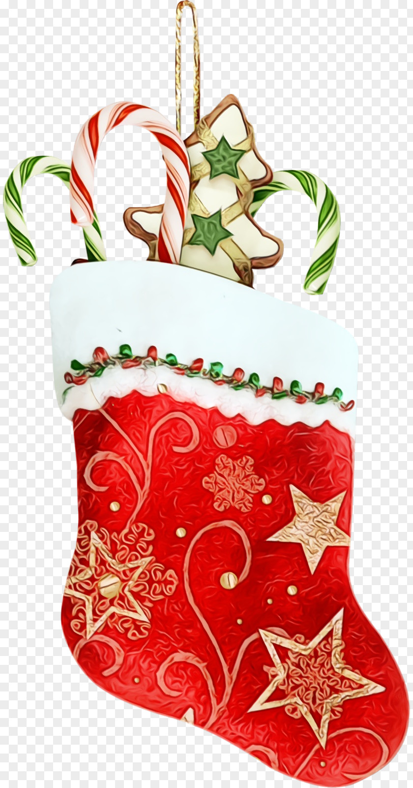 Confectionery Holly Christmas Stocking PNG