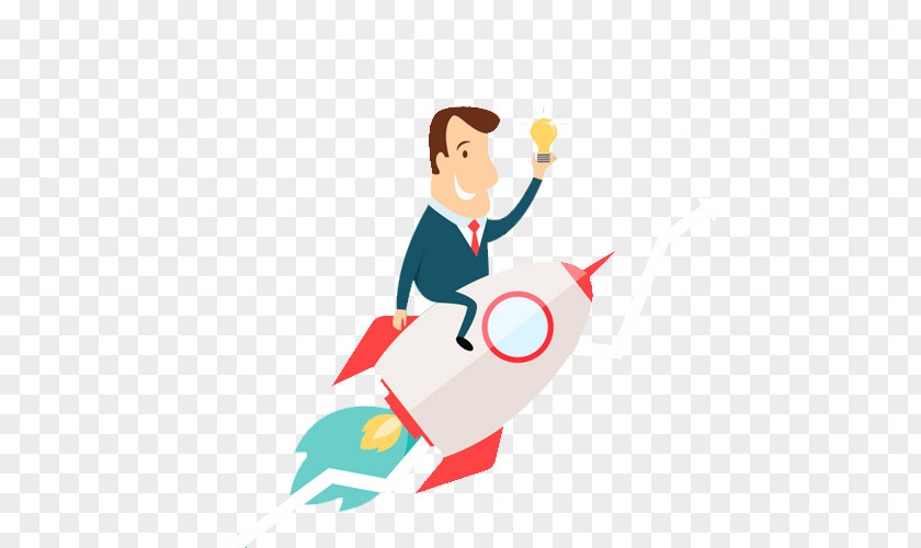 Businessman Riding A Rocket Man Flight Spacecraft Clip Art PNG