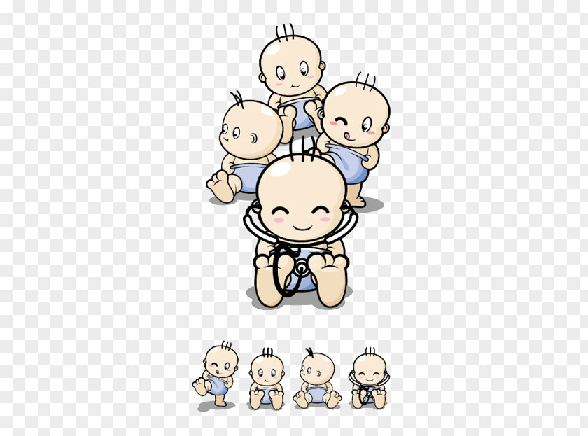 Cute Baby Infant Cartoon Clip Art PNG