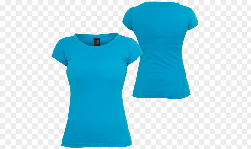 T-shirt Sleeve Blouse Top Turquoise PNG