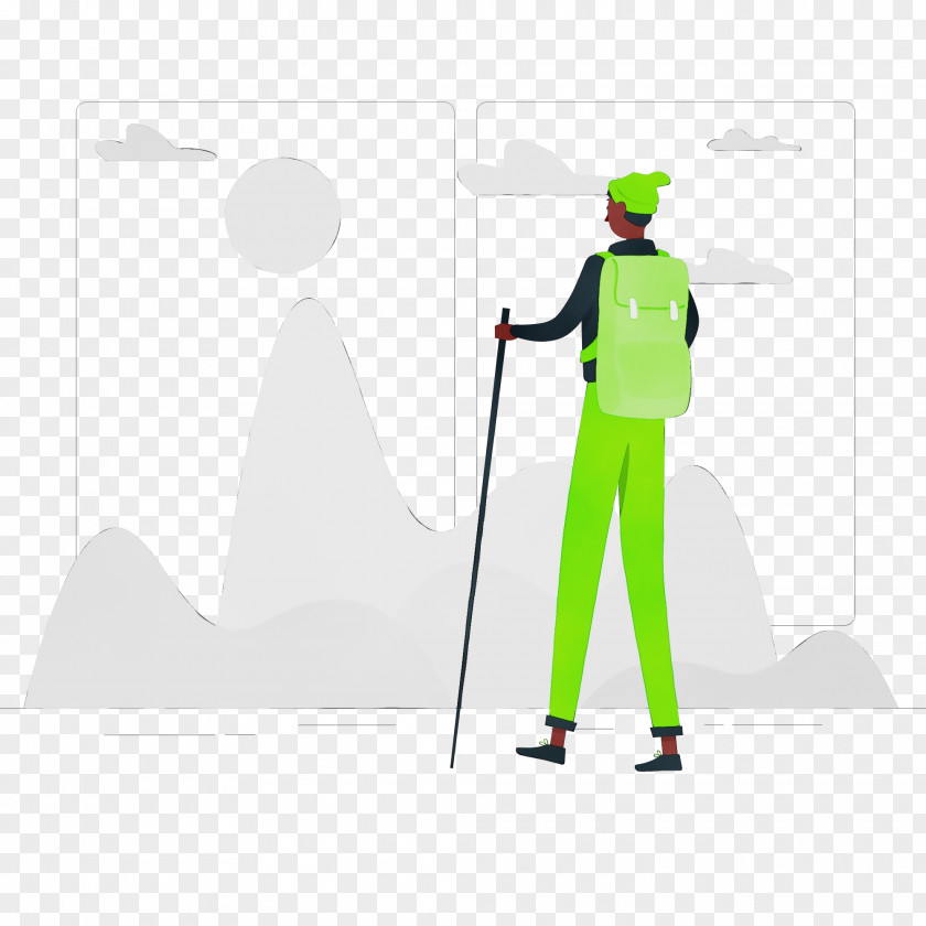 Ski Pole Green Joint Meter Line PNG