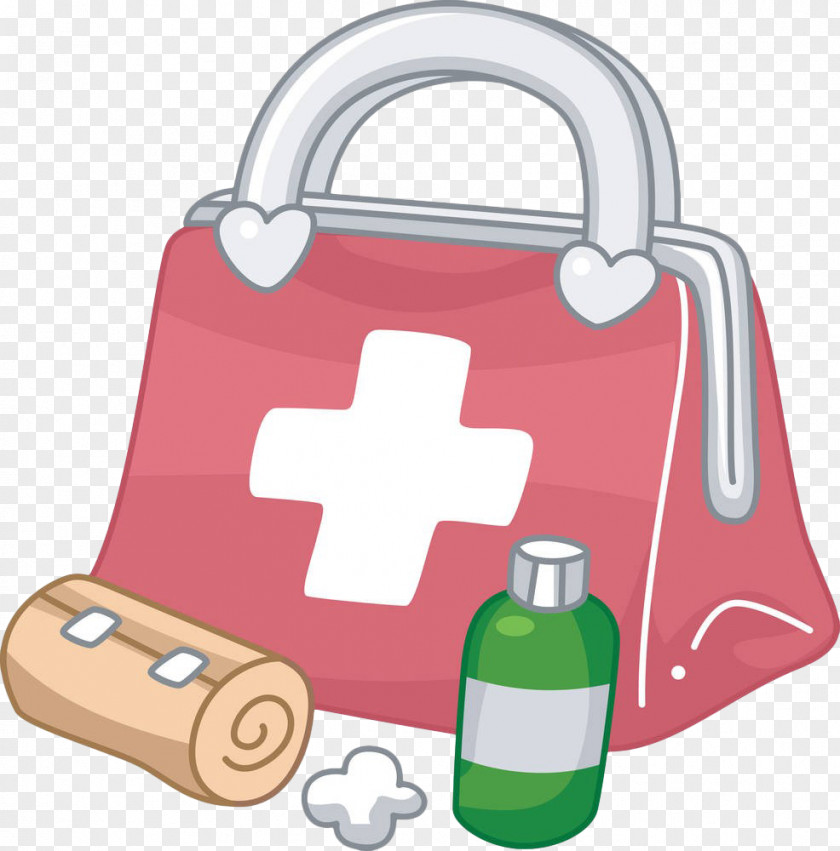 Hand-painted Medicine First Aid Kit Clip Art PNG