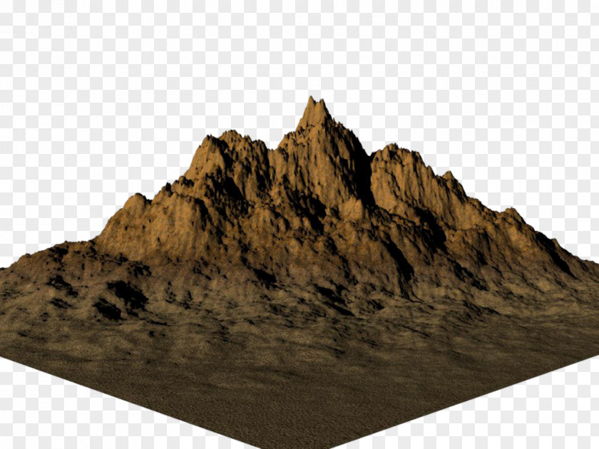 Mountain Picture Wood Brown PNG