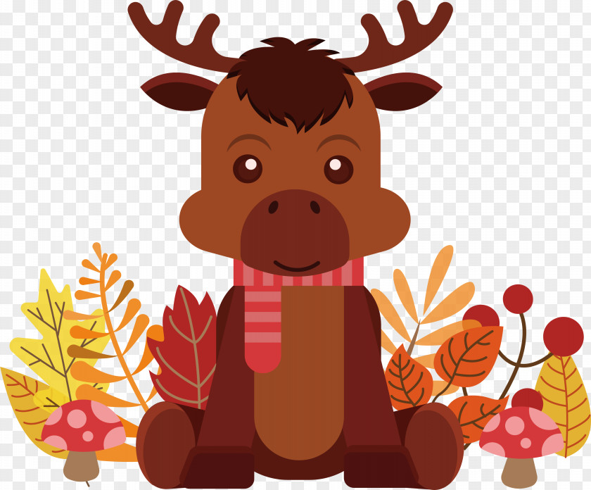 Reindeer Sitting On The Ground Clip Art PNG