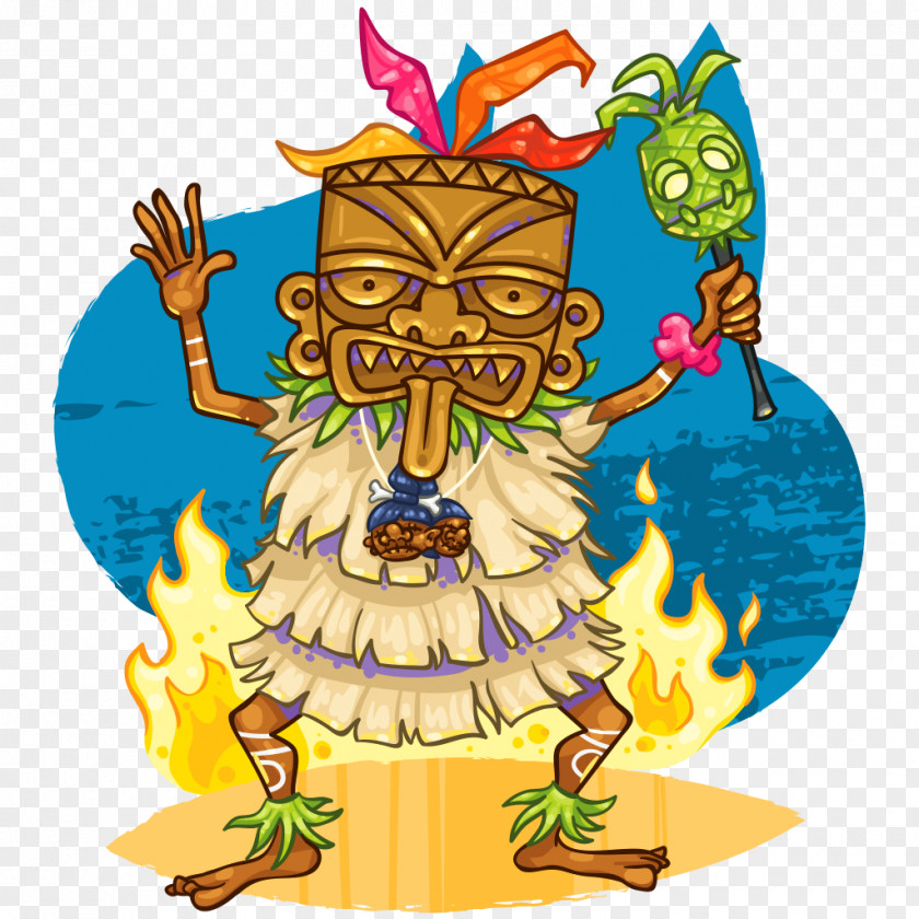 Tiki Hut Hula Witch Doctor Clip Art PNG