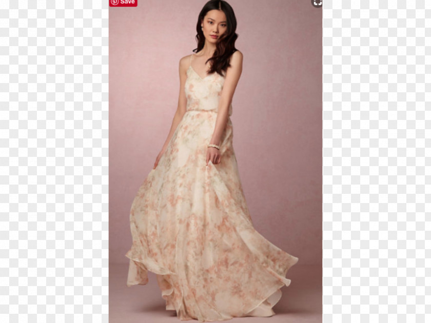 Blush Floral Wedding Dress BHLDN Gown Anthropologie PNG