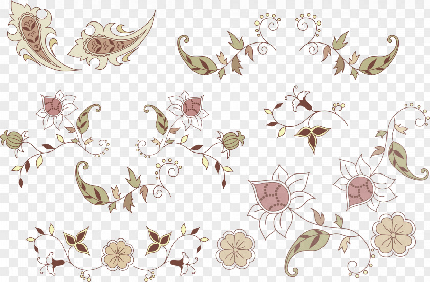 Collage Drawing Vignette Flower Clip Art PNG