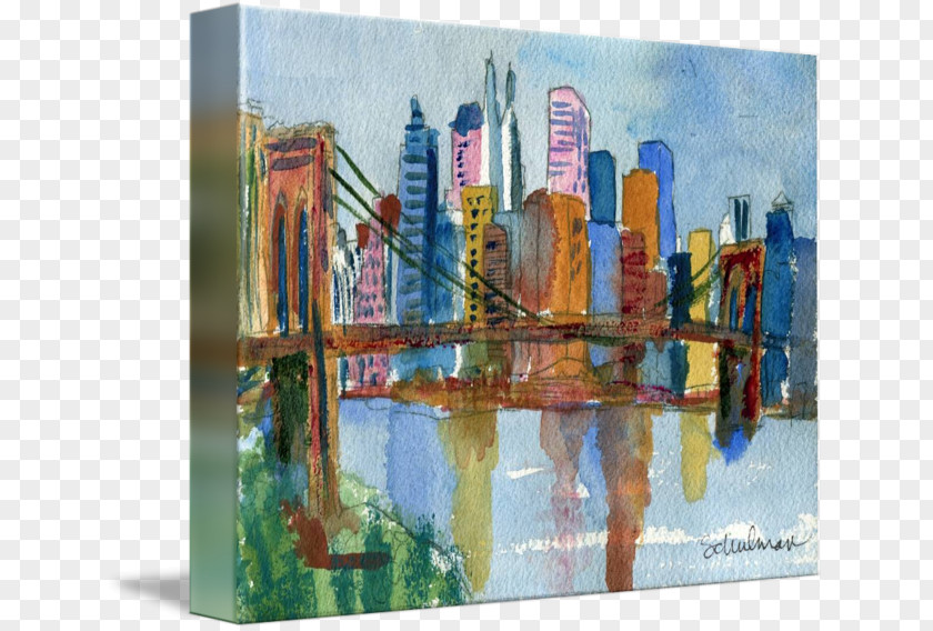 Painting Brooklyn Bridge Park Watercolor PNG