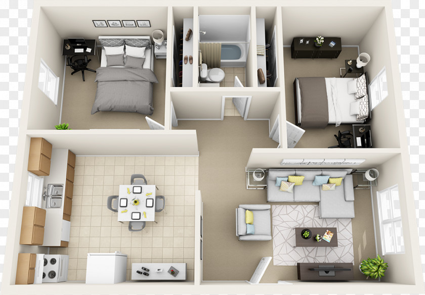 Park Floor 3D Plan Apartment House PNG