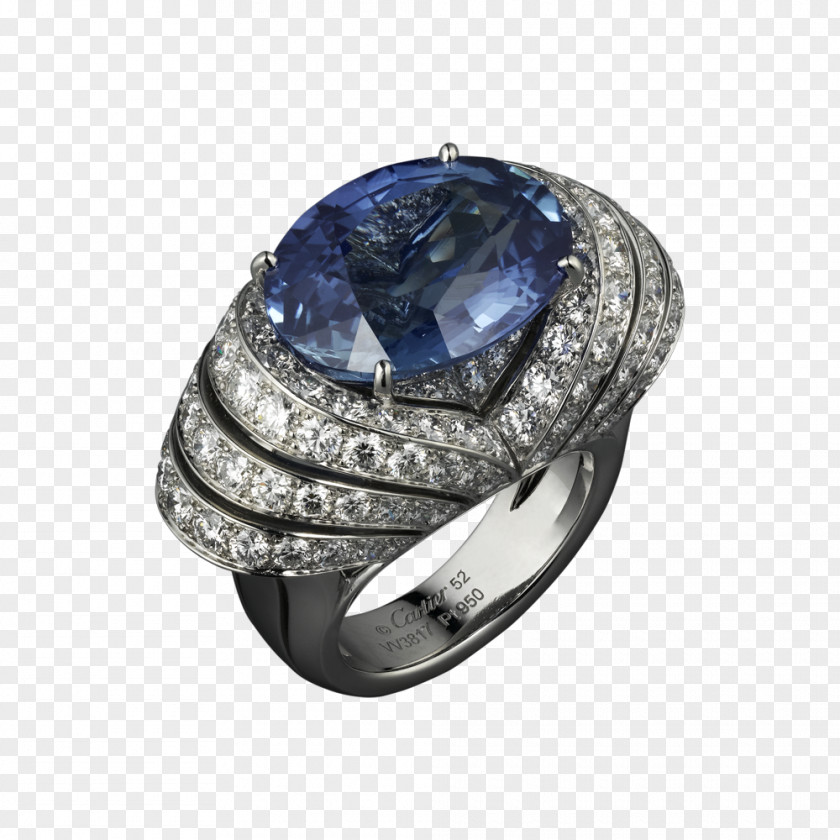 Sapphire Engagement Ring Jewellery Cartier PNG