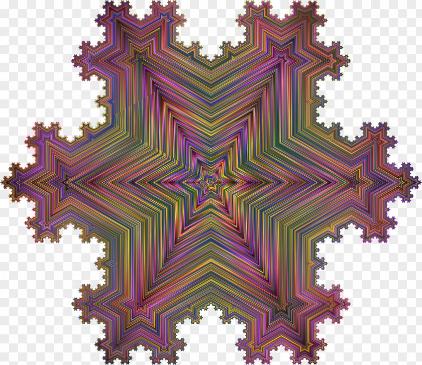 Snowflake Koch Fractal Curve Geometry PNG