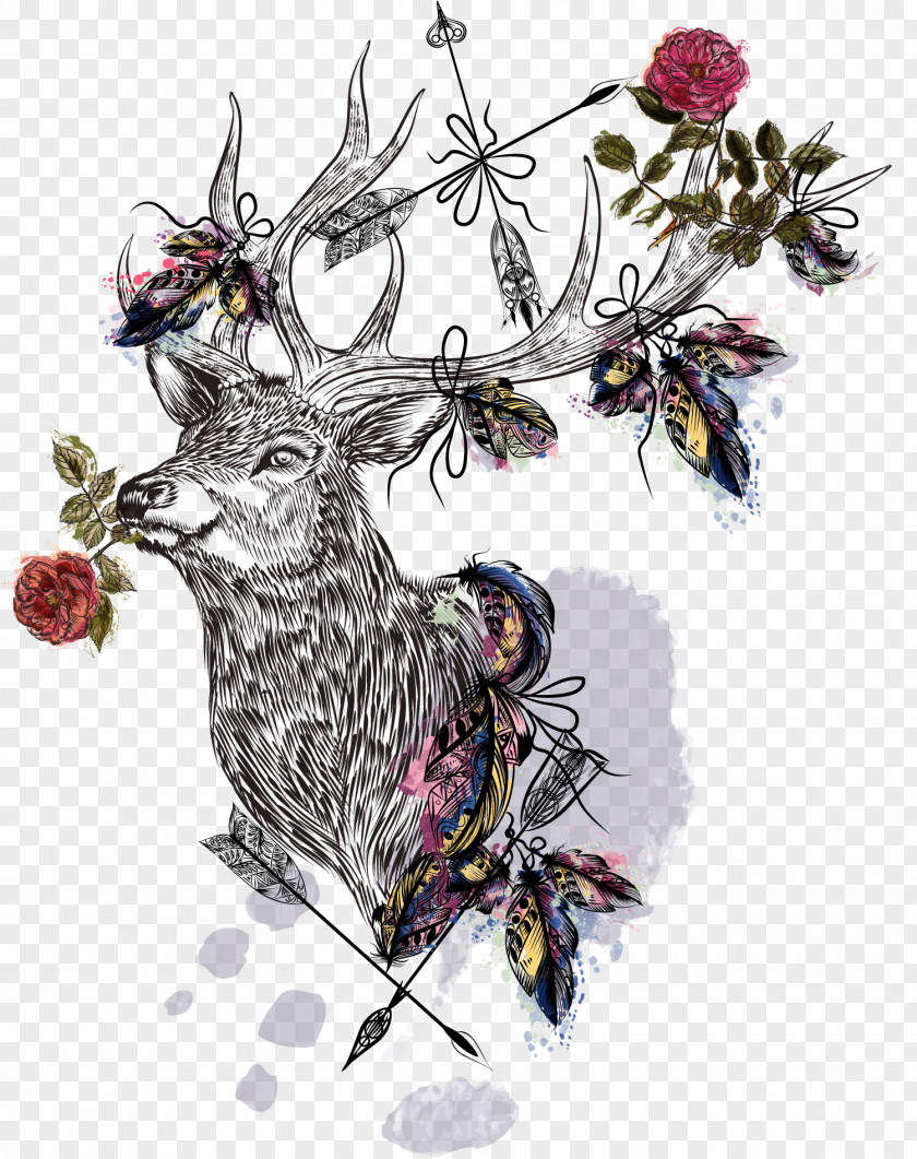 Vector Hand Painted Deer Pxe8re Davids Milwaukee Bucks PNG