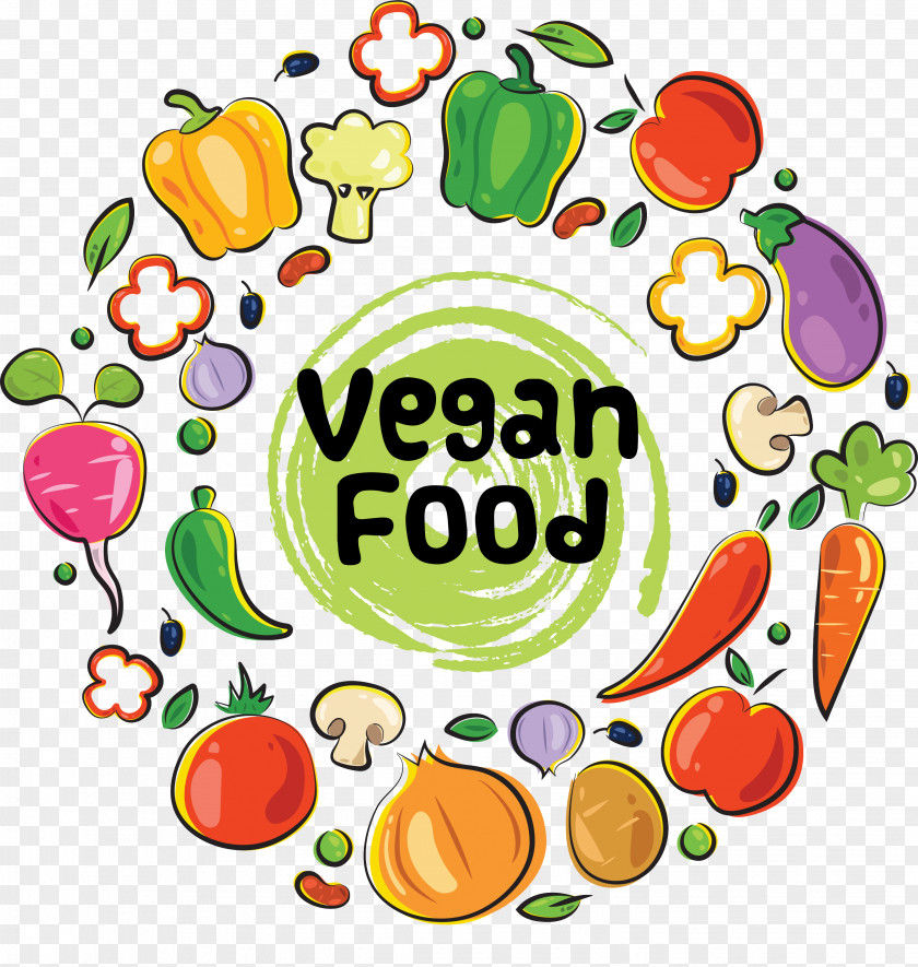 Hand-painted Vegetable Pattern Vegetarian Cuisine Fast Food Veganism PNG