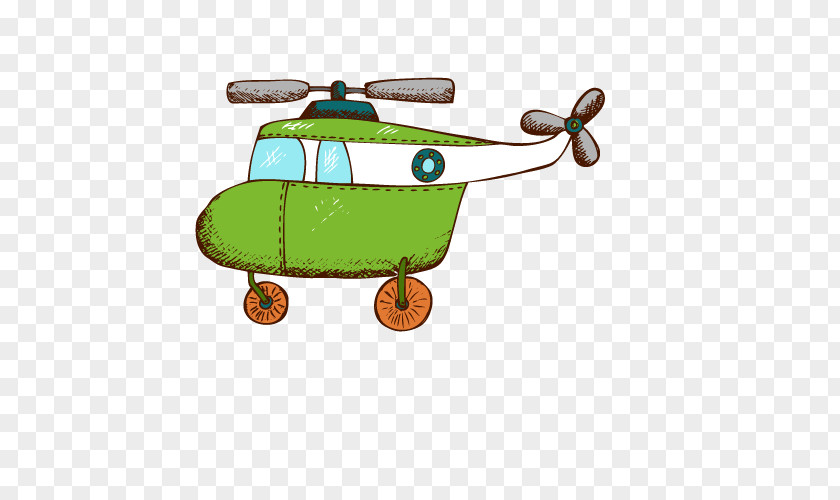 Cartoon Airplane Aircraft Helicopter PNG